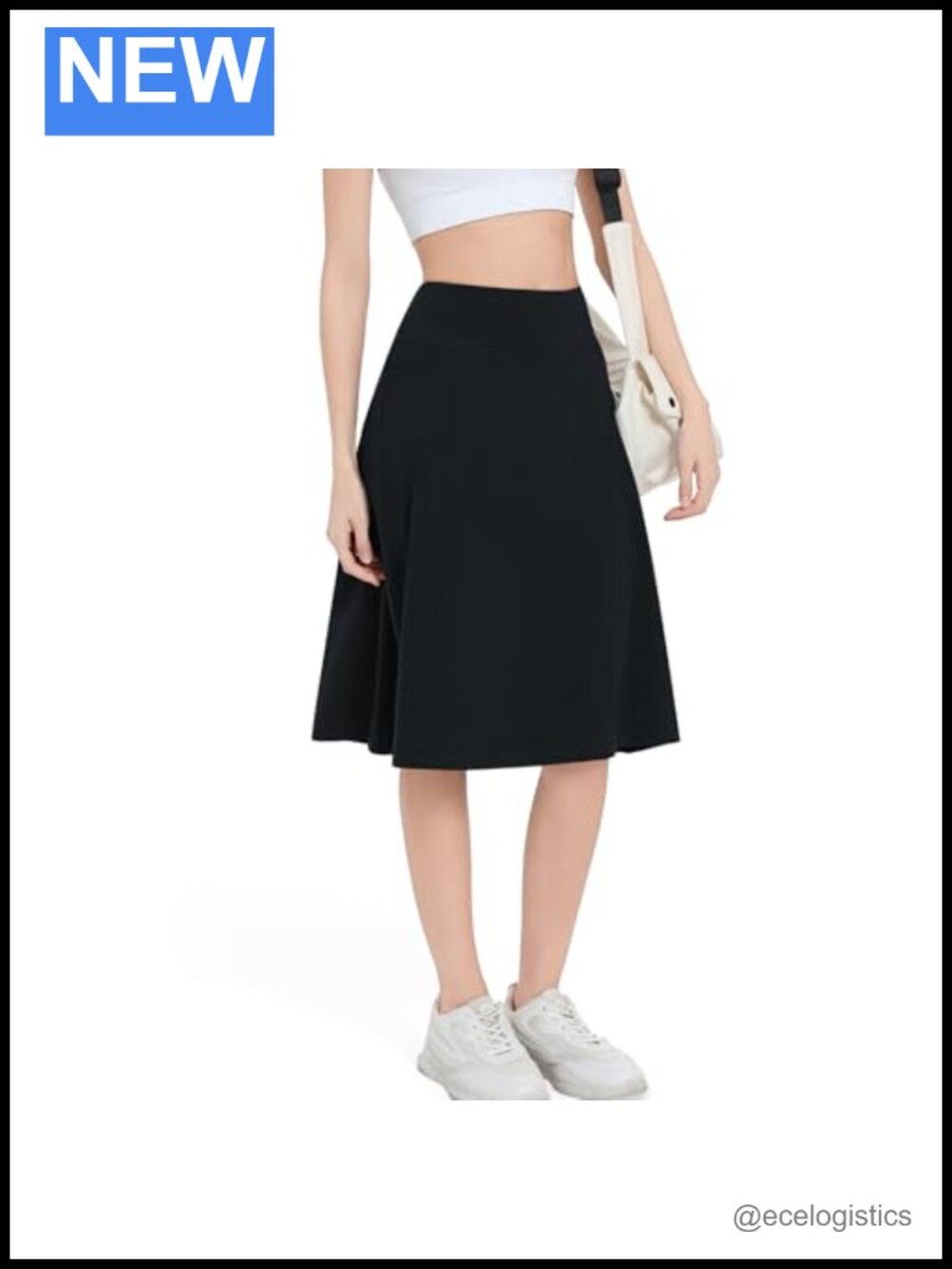 Women's Midi Skort with Arc Pockets High Waisted Athletic Swim Skirt 26"